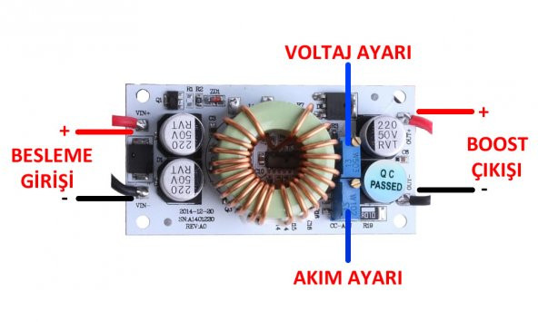 8A Boost Modül 250W Voltaj Yükseltici Modül DC DC Çevirici Yükseltici 10V-50v Regülatör - 8