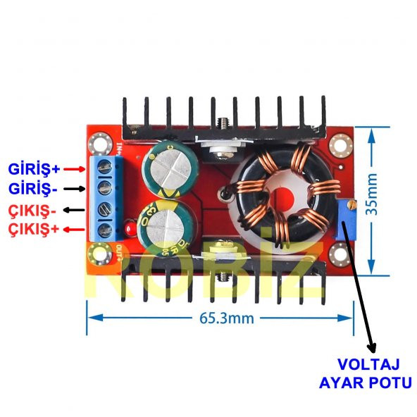 DC DC Çevirici 150W Boost Converter Voltaj Yükseltici Regülatör - 8