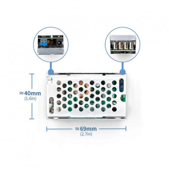 4 Usb Port 5V 5A Voltaj Düşürücü Mobil Güç Kaynağı Cep Telefonu Tablet Powerbank 36V Step Down ürün görseli