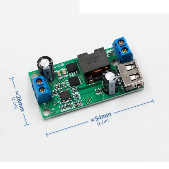 5V 5A Çıkışlı Güç Kaynağı Voltaj Düşürücü Modül USB Soket Klemens