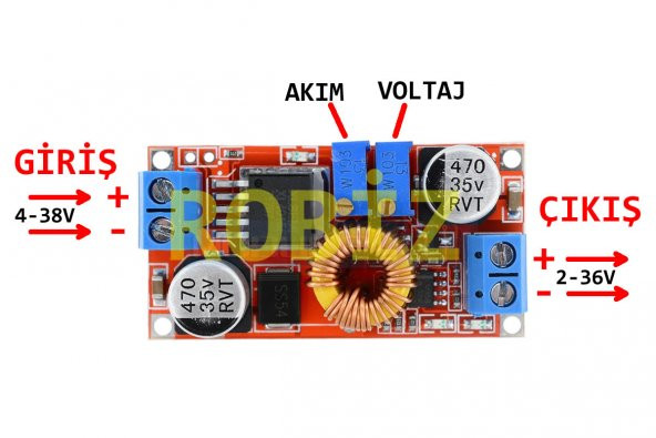 XL4015 36V 5A DC DC Voltaj Düşürücü Ayarlanabilir Güç Kaynağı - 8