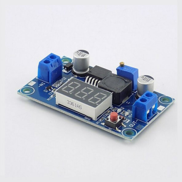 LM2596 Voltmetreli Ayarlanabilir 3A Güç Kaynağı Voltaj Düşürür - 4