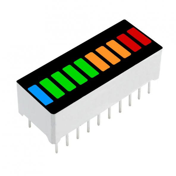 4 Renk Bar Led 10 Segment Akü Batarya Kapasite Doluluk Göstergesi
