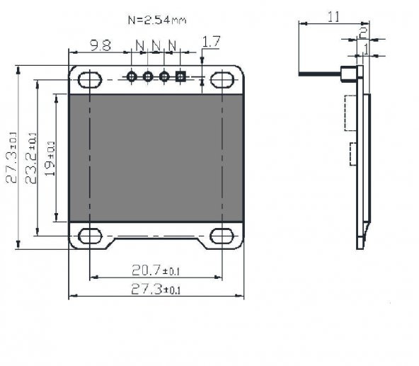 0.96 Inch Beyaz Oled Lcd Modül 128x64 Pixel IIC I2C Seri 0.96 Ekran Gösterge SSD1306 3.3V 5V Matrix - 7