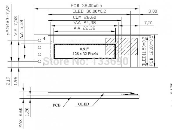 128x32 Oled Lcd Ekran 0.91 Inch Beyaz Arduino Uyumlu - Resim 6
