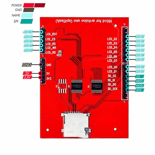 2.4 inch 320X240 Tft Lcd Shield + Resiztif Dokunmatik + Microsd - Resim 8