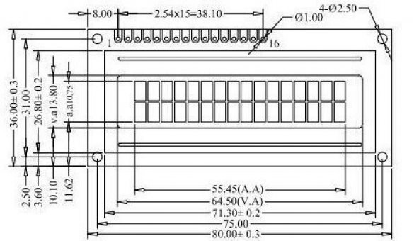 2x16 Karakter Mavi Lcd 1602A Arduino 16x2 - 8