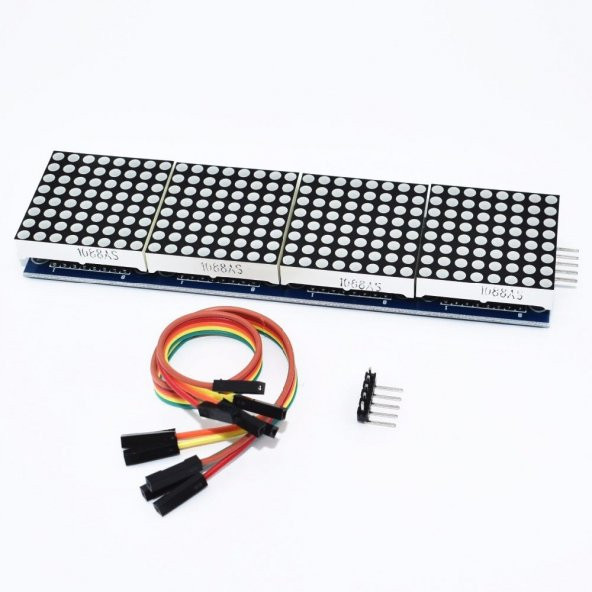 MAX7219 4lü Dot Matrix Modül 64 Nokta Led Ekran 5V 8x8 Matris 5 Pin Kontrol Ortak Katot