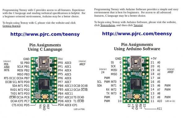 Teensy 2.0 ATmega32u4 Kit Geliştirme Kartı Arduino - 7