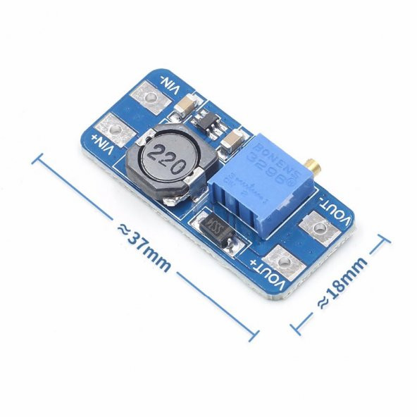 MT3608 Dc-Dc Step Up Boost Modül 2-28V 2A Voltaj Yükseltici - 5