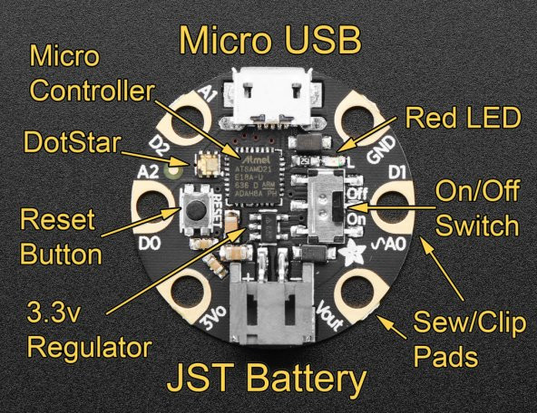 GEMMA M0 ATSAMD21E18 Development Board Geliştirme Kartı - 7