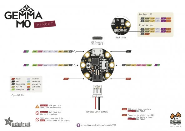 GEMMA M0 ATSAMD21E18 Development Board Geliştirme Kartı - 8