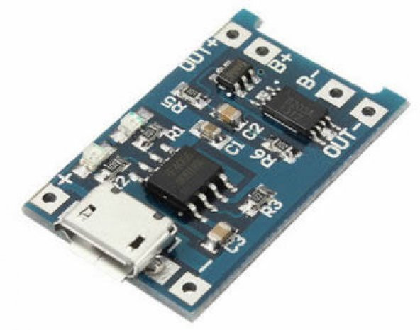 TP4056 Korumalı Lityum Pil Şarj Devresi Micro Usb Batarya
