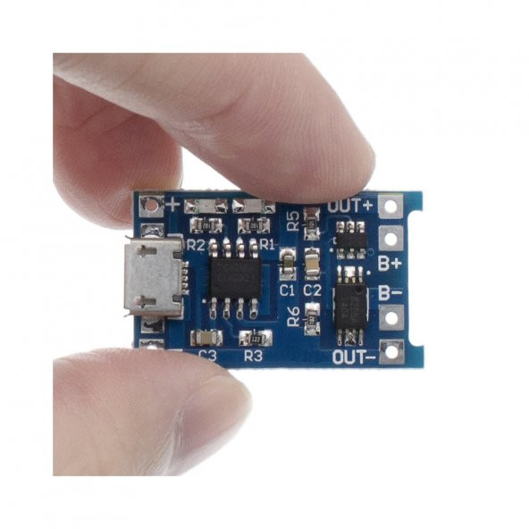 TP4056 Korumalı Lityum Pil Şarj Devresi Micro Usb Batarya - 4