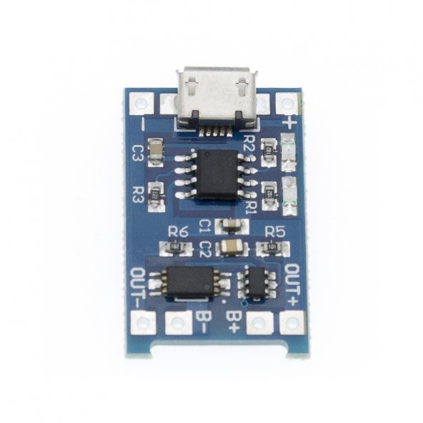 TP4056 Korumalı Lityum Pil Şarj Devresi Micro Usb Batarya - 5