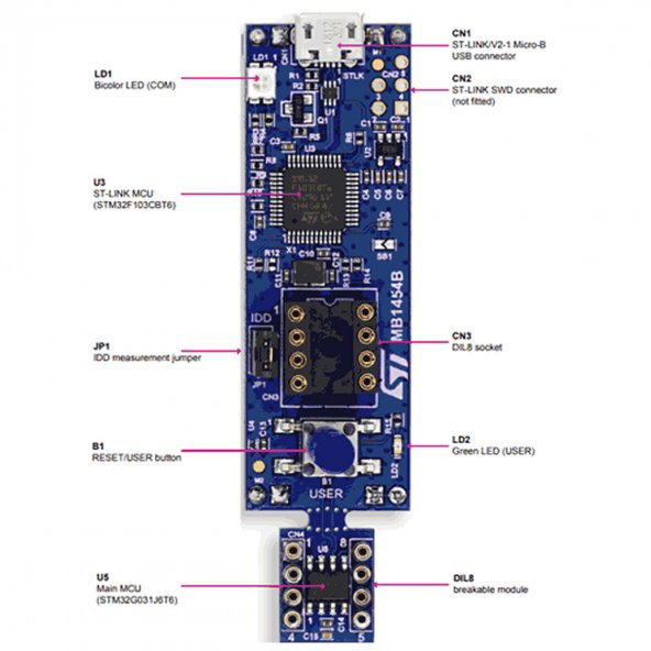 STM32G031 Discovery Kit with STM32G031J6 MCU - 5