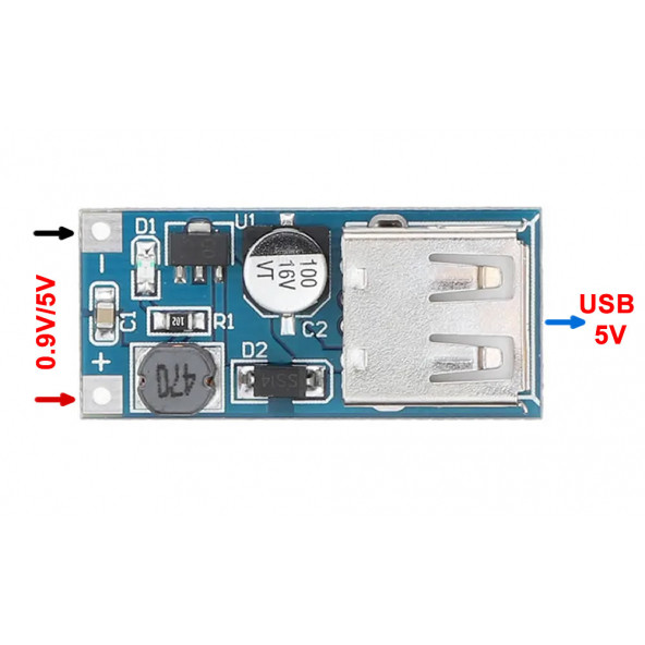 Dc 0.9V-5V 5V Dc Usb Boost Stepup Voltaj Yükseltici Güç Kaynağı - 2