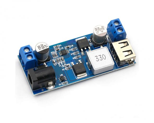 HW-688 Giriş Max 36V Çıkış  5V 5A Voltaj Düşürücü Modül Klemens ve Usb