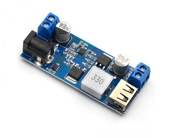 HW-688 Giriş Max 36V Çıkış  5V 5A Voltaj Düşürücü Modül Klemens ve Usb - Resim 3