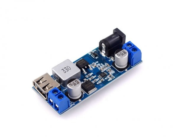 HW-688 Giriş Max 36V Çıkış  5V 5A Voltaj Düşürücü Modül Klemens ve Usb - Resim 6