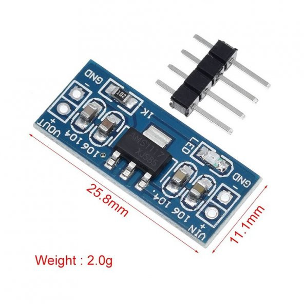 AMS1117 3V3 Modül Voltaj Regülatörü 3.3V Güç Kaynağı Modülü Volta - Resim 8