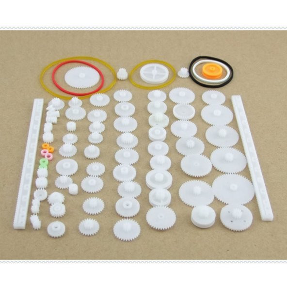 75 Parça Plastik Dişli Seti RC Çark Arduino - Resim 3