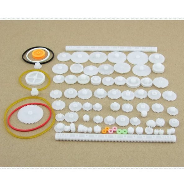 75 Parça Plastik Dişli Seti RC Çark Arduino - Resim 4