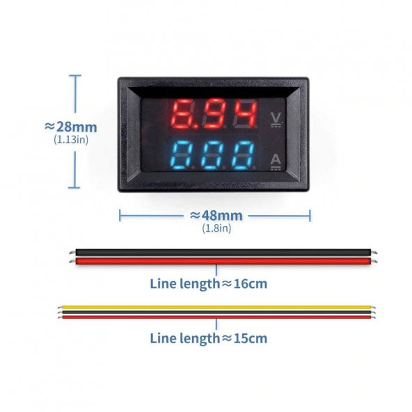 DC 0-100V 10A Digital Voltmetre Ampermetre DSN-VC288 - 7