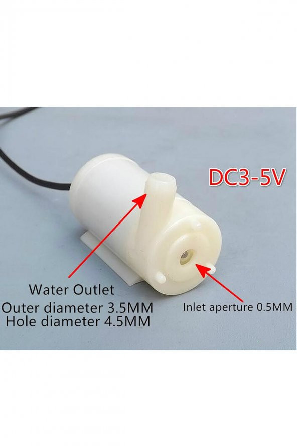 Mini Su Sıvı Pompası-5v-1.2-1.6L / min IP68 120 Litre/Saat - Resim 7