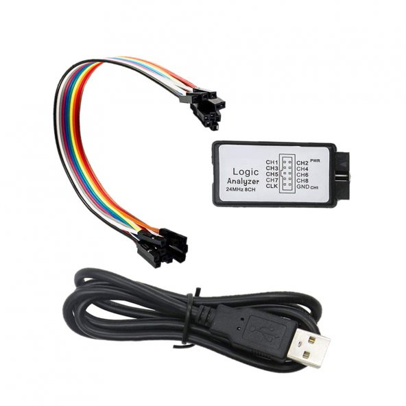 Usb Lojik Analizör - 24Mhz 8 Kanal - Spı I2C Uart Can Dmx512 Profesyonel Data İnceleme Debug Aracı - 3