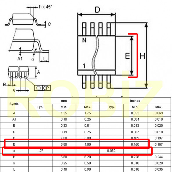200 Mil Soıc8 Sop8 So8 To Dıp8 Yaylı Adaptör Soket Eeprom Programlayıcı - 8