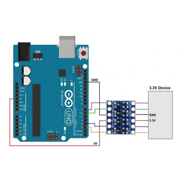 4 Kanal 2 Yönlü Lojik Seviye Dönüştürücü-5V 3.3V Sinyal Uygunlaştırıcı IIC I2C SPI UART Bi-Direction - Resim 8