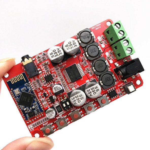 TDA7492P 2x25W Bluetooth Alıcılı Ses Amfi Kırmızı - 5