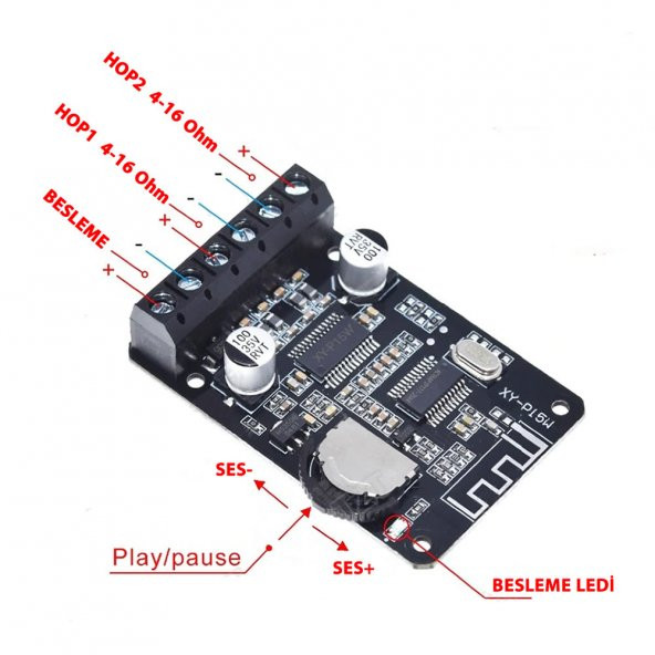 XY-P15W Bluetooth Modülü-24V, 2A, 30W-Kablosuz Müzik Çalma - 7