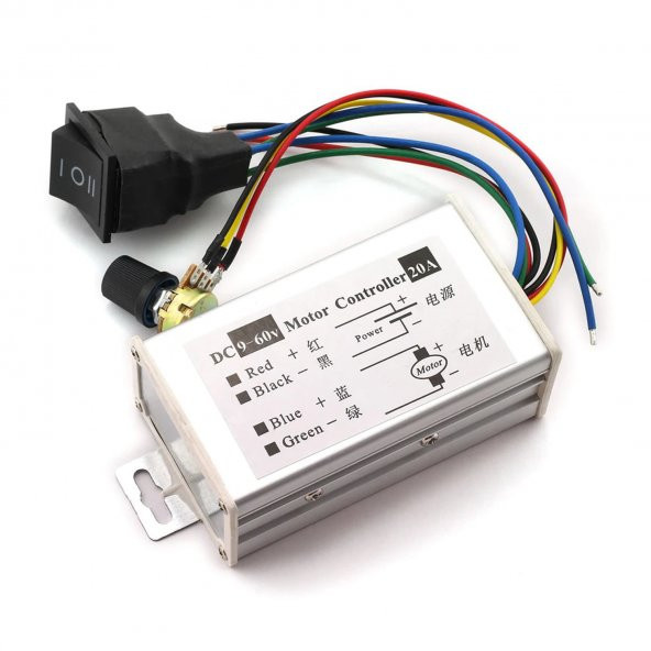 20A 60V DC Motor Hız Kontrol Devresi Yön Kontrol Anahtarlı