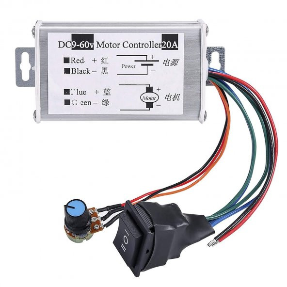 20A 60V DC Motor Hız Kontrol Devresi Yön Kontrol Anahtarlı - 4