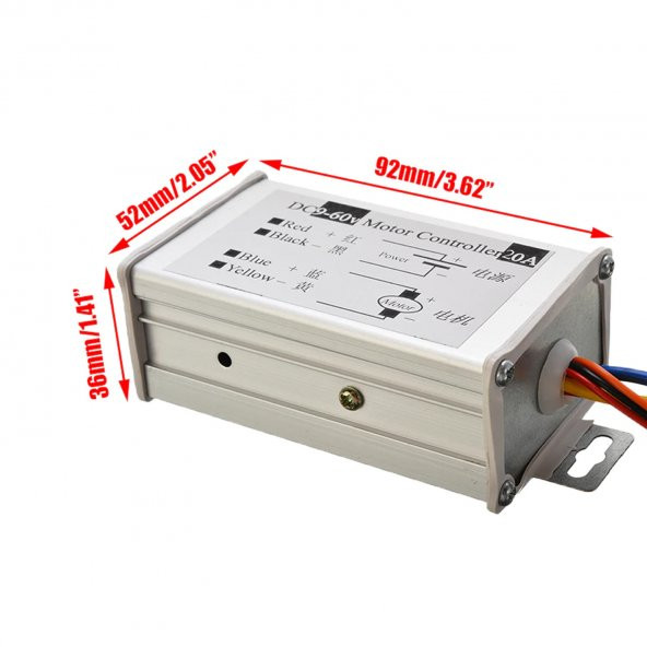 20A 60V DC Motor Hız Kontrol Devresi Yön Kontrol Anahtarlı - 8