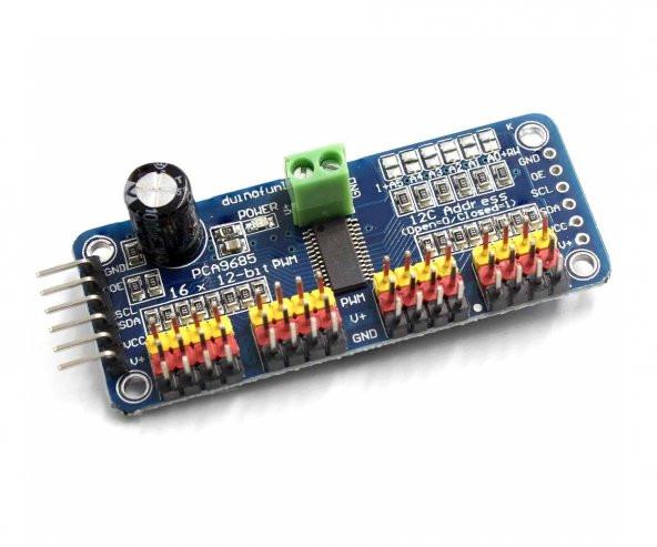 PCA9685 I2C 16 Kanal 12 Bit PWM Sinyal Oluşturucu Kart - 6