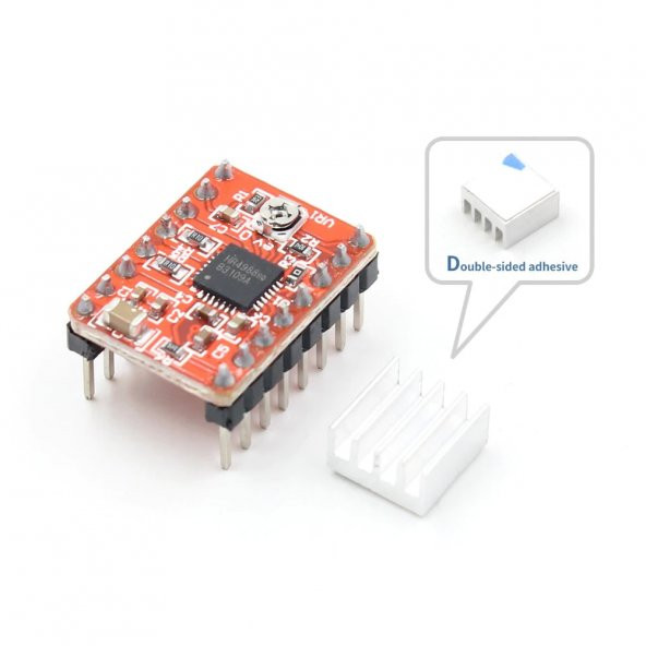 A4988 Step Motor Sürücü-m Soğutucu, 35V 2A, 3D Yazıcı, CNC