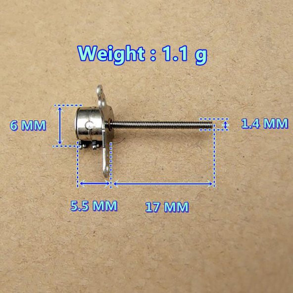 Micro Step Motor Uzun Mil 6X5,5Mm 2 Faz (Dikkat Çok Küçüktür )
