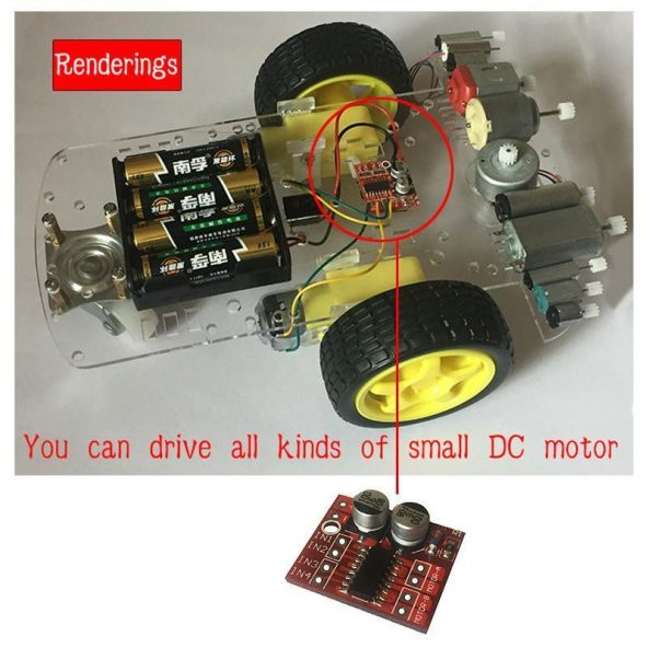 Mini L298N Motor Sürücü Modül-Hız Kontrollü - 8