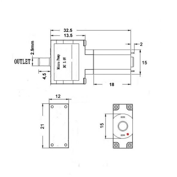 Micro Hava Pompası-DC 3V - Akvaryum - 0.28 L/Min, 30KPa - Resim 6