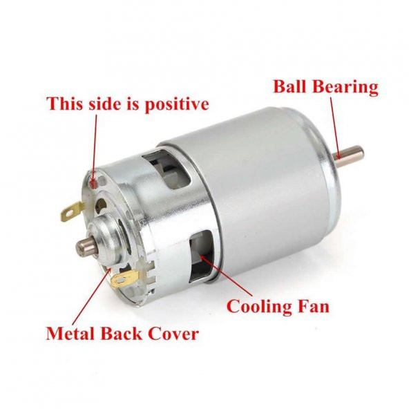Rs775 Dc Motor 24V 15000 Rpm Rulmanlı Şarjlı Matkap Cnc Motor - Resim 6