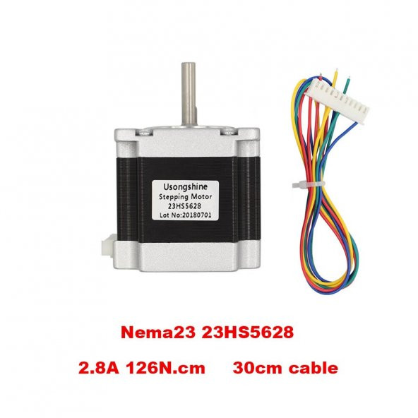 23Hs5628 Nema 23 Step Motor 12,6 Kg.Cm 1,8 Derece 2.8A - 7