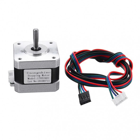 17HS3401 Nema 17 Step Motor 1.3A 1.6Ncm 1.8 Derece Step Adım Açı 3D Yazıcı Printer CNC Robotik