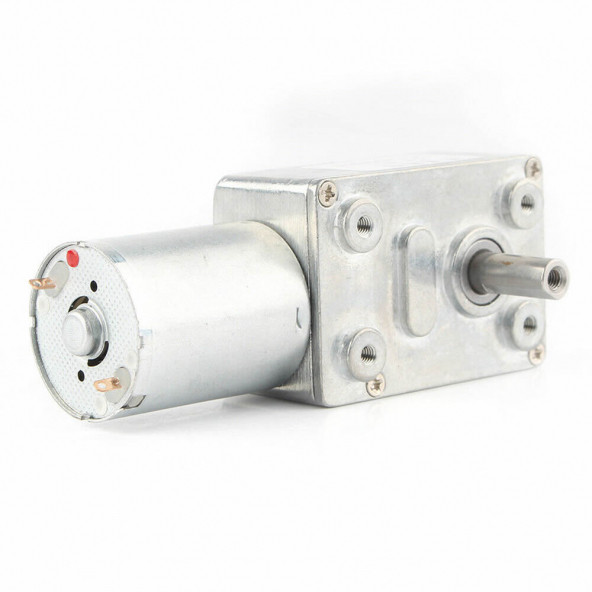 JGY370 DC 12V 5 Rpm Redüktörlü DC Motor 2 Yönde Dönme L Tip 26kg.cm Yüksek Tork Metal Dişli - Resim 3