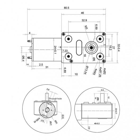JGY370 DC 12V 60 Rpm Redüktörlü DC Motor 2 Yönde Dönme L Tip 1kg.cm Yüksek Tork Metal Dişli - 8