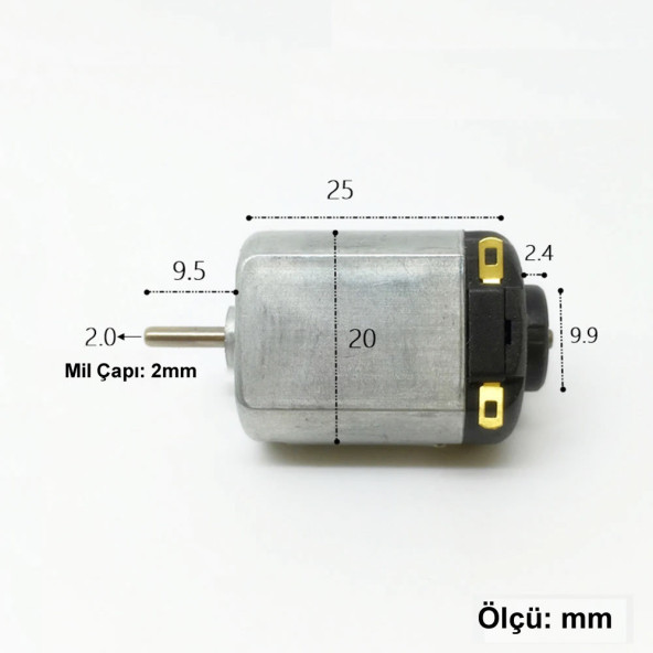 3V - 6V DC Motor - 130-16140 DC Motor - Oyuncak Motoru