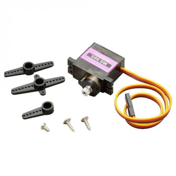 5V Mg90S Metal Dişli Servo Motor 180 Derece Dişli Kol Seti 2Kg/Cm - Resim 5