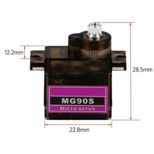 5V Mg90S Metal Dişli Servo Motor 180 Derece Dişli Kol Seti 2Kg/Cm - Resim 8